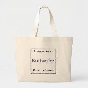 Rottweiler Security System Large Tote Bag