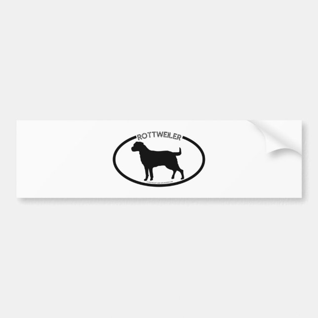 Rottweiler Silhouette Black Bumper Sticker (Front)