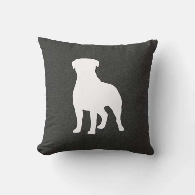 Rottweiler Silhouette Cushion (Front)