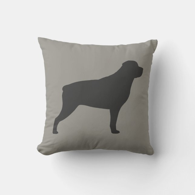 Rottweiler Silhouette Cushion (Front)