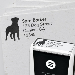 Rottweiler Silhouette Return Address Self-inking Stamp