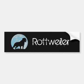 Rottweiler sillhouette moon bumper sticker