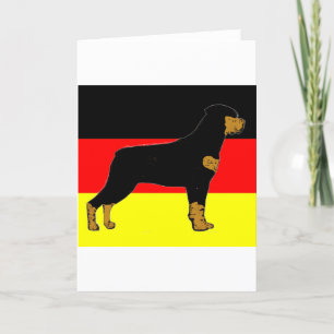 rottweiler silo on flag black and mahogany holiday card