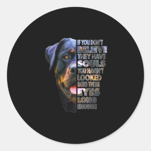 Rottweiler Soul I Love Rotties Dog Lover Classic Round Sticker