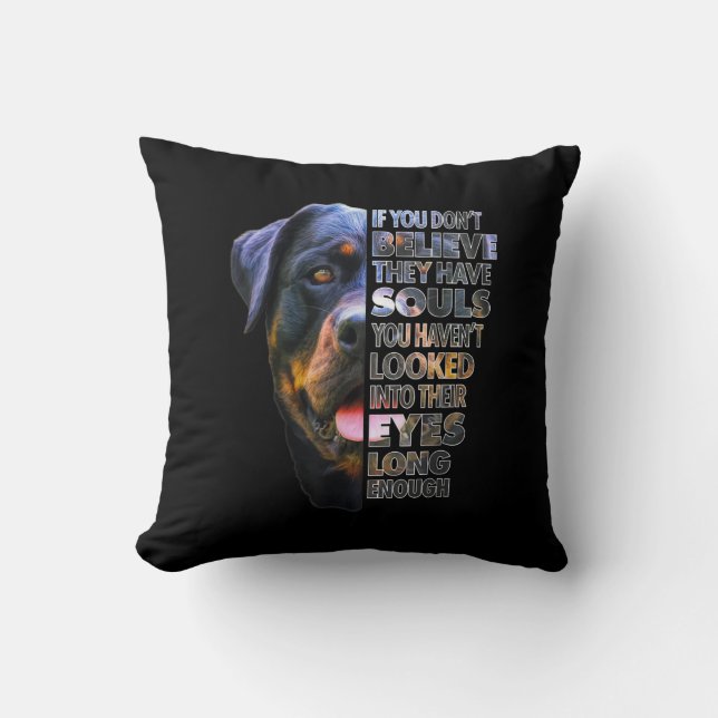 Rottweiler Soul I Love Rotties Dog Lover Cushion (Front)