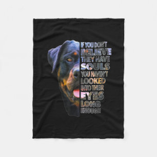Rottweiler Soul I Love Rotties Dog Lover Fleece Blanket
