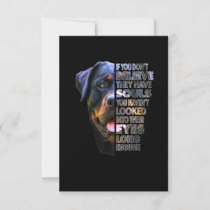 Rottweiler Soul I Love Rotties Dog Lover RSVP Card