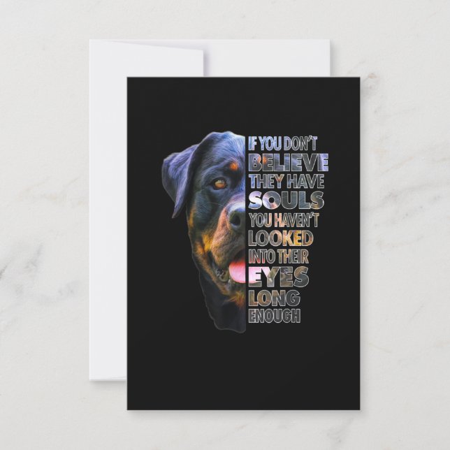 Rottweiler Soul I Love Rotties Dog Lover RSVP Card (Front)