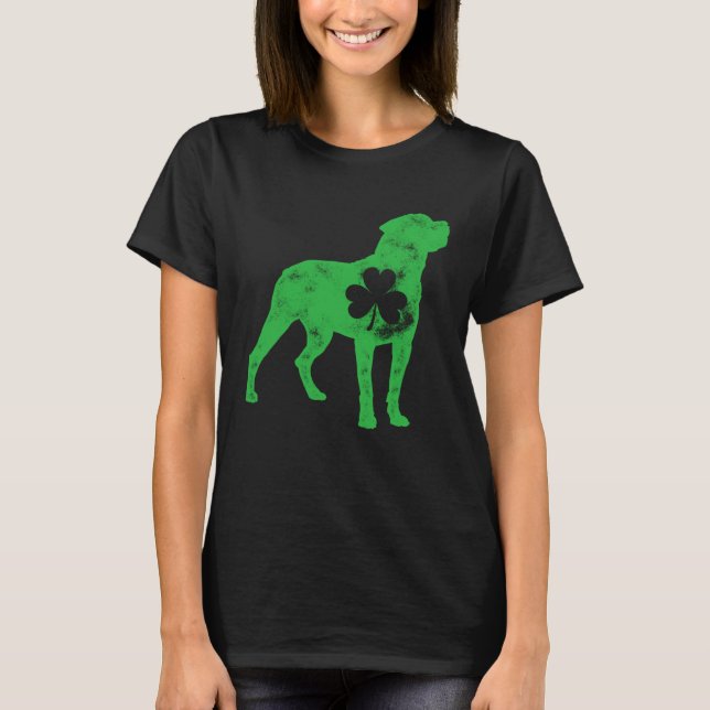 Rottweiler St Patrick s Day Boys Girls Shamrock Do T-Shirt (Front)