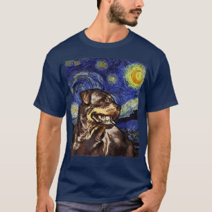 Rottweiler Starry Night Rottie Dad, Rottie Mum For T-Shirt