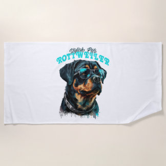 Rottweiler Stylish Pets Beach Towel
