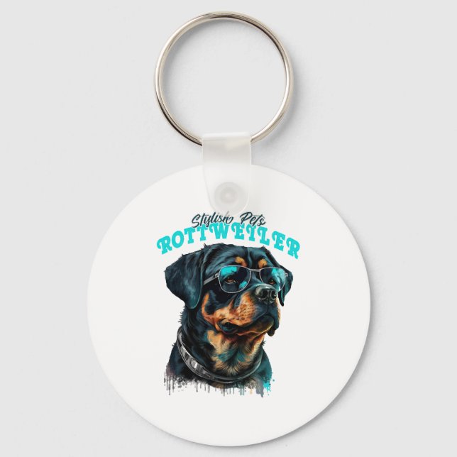 Rottweiler Stylish Pets Key Ring (Front)