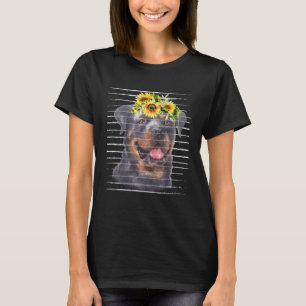 Rottweiler Sunflower Vintage Retro For Dog T-Shirt