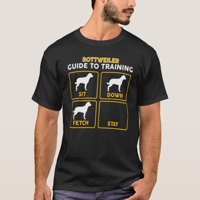Rottweiler T-Shirt Funny Guide To Training (Front)