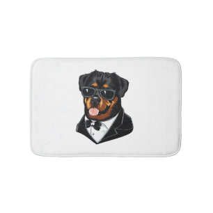 Rottweiler The Bodyguard Bath Mat