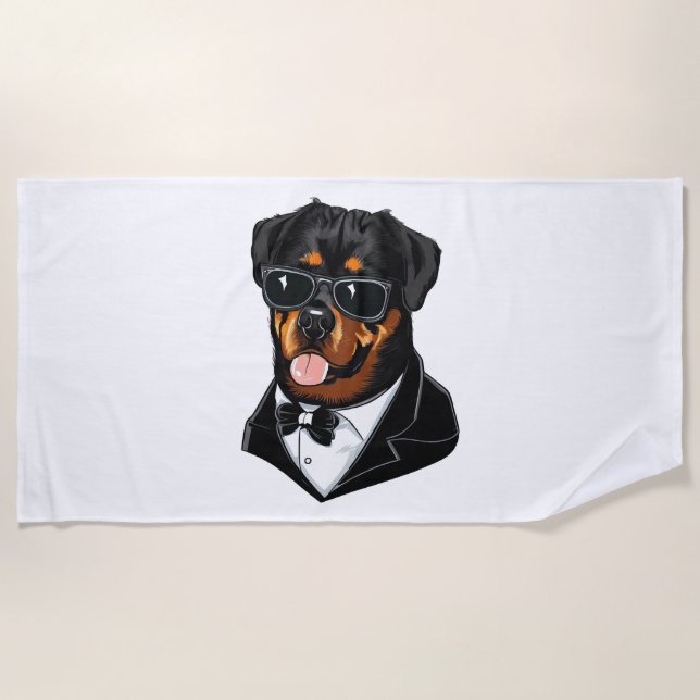 Rottweiler The Bodyguard Beach Towel (Front)