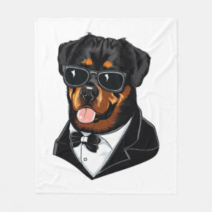 Rottweiler The Bodyguard Fleece Blanket