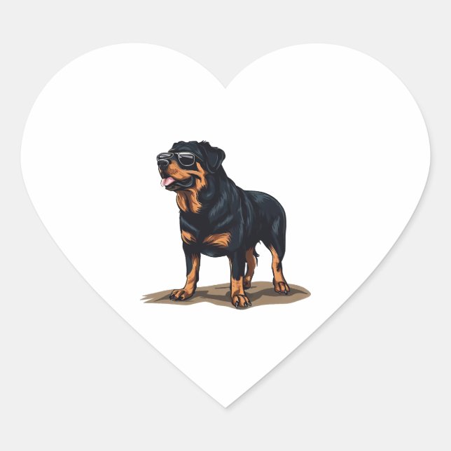 Rottweiler The Explorer Heart Sticker (Front)