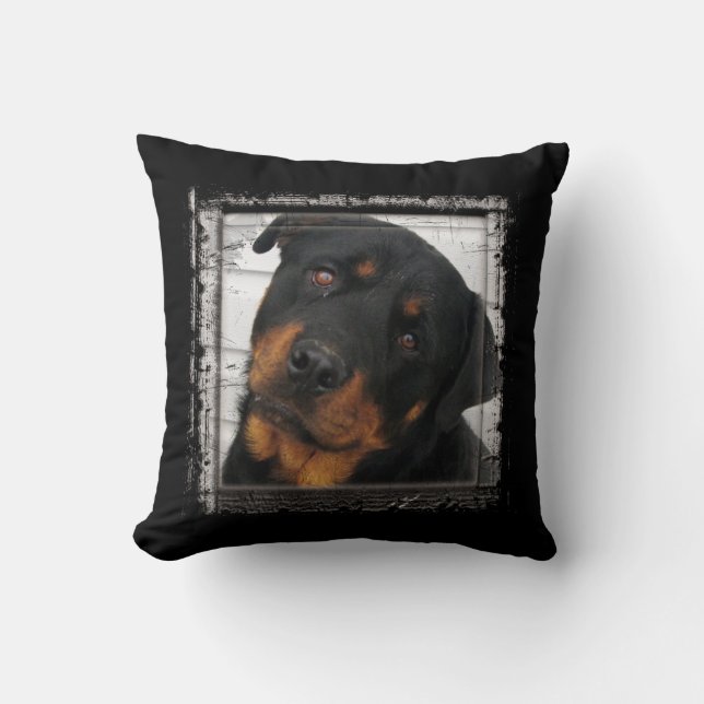 Rottweiler Throw Pillow (Front)
