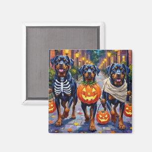 Rottweiler Trick-or-Treating In Halloween Costumes Magnet