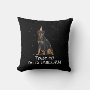 Rottweiler Trust Me Im A Unicorn Dog Cushion