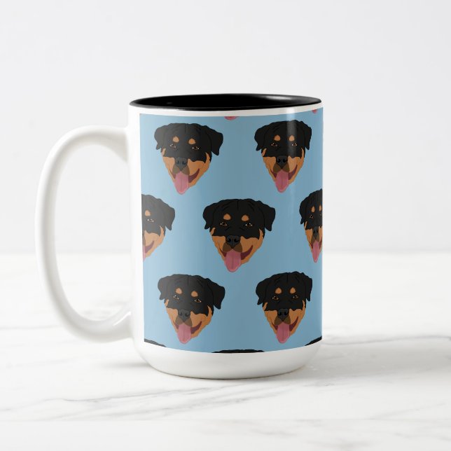 Rottweiler  Two-Tone coffee mug (Left)