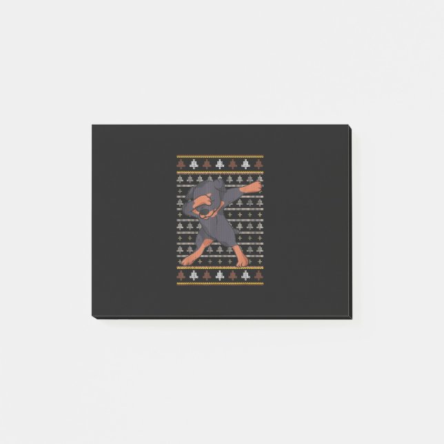 Rottweiler Ugly Sweater Christmas Dog Dab Dance Post-it Notes (Front)