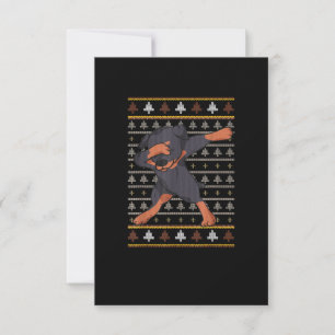 Rottweiler Ugly Sweater Christmas Dog Dab Dance RSVP Card