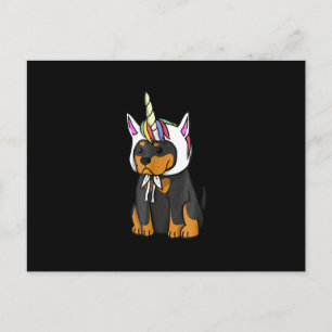 Rottweiler Unicorn Dog Holiday Postcard