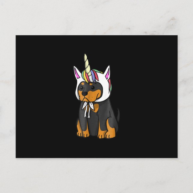 Rottweiler Unicorn Dog Postcard (Front)