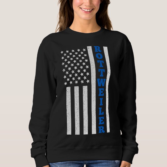 Rottweiler  Us Flag Sweatshirt (Front)