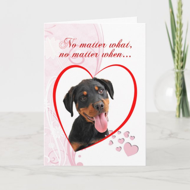 Rottweiler Valentine Holiday Card (Front)