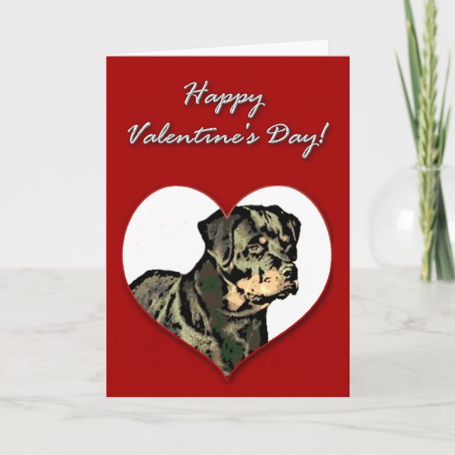 Rottweiler Valentines Day Card (Front)