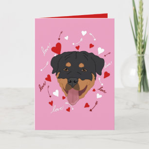 Rottweiler Valentines Day Holiday Card