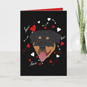 Rottweiler Valentines Day Holiday Card