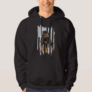 Rottweiler Vintage Usa American Flag Hoodie