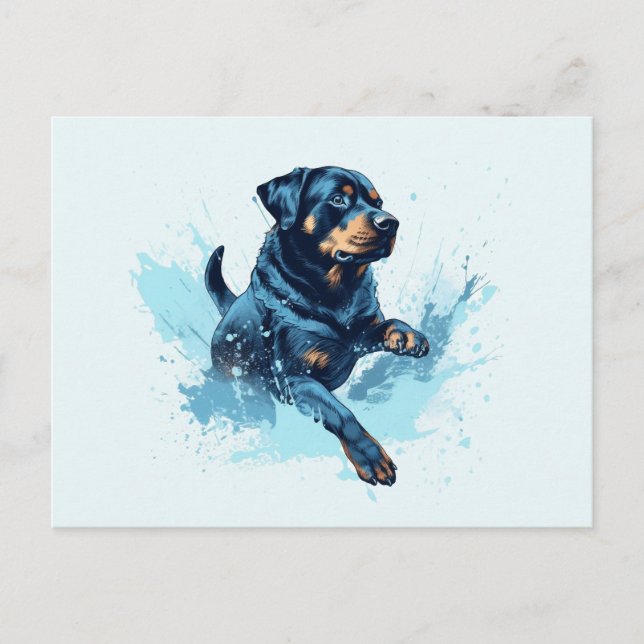 Rottweiler Water sport Postcard (Front)