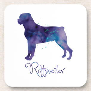 Rottweiler Watercolor Coaster