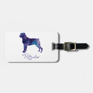 Rottweiler Watercolor Luggage Tag