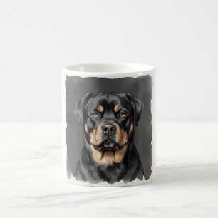 Rottweiler Watercolour Portrait Coffee Mug