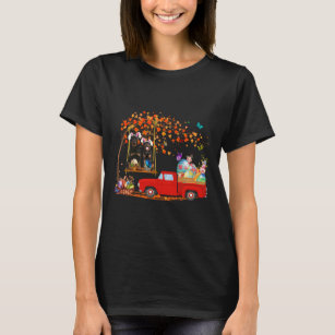 Rottweiler Wearing Bunny Ear Red Truck With Eggs T-Shirt