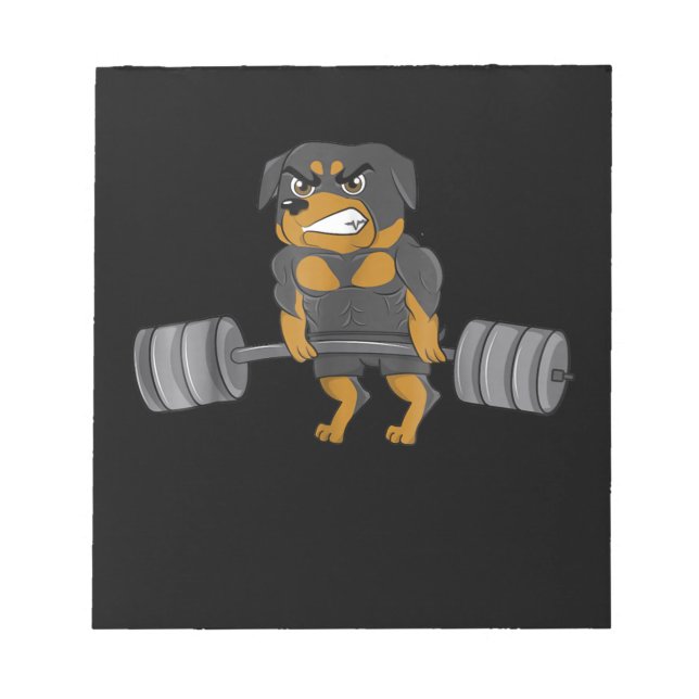 Rottweiler Weightlifting Bodybuilding  Dog Notepad (Front)