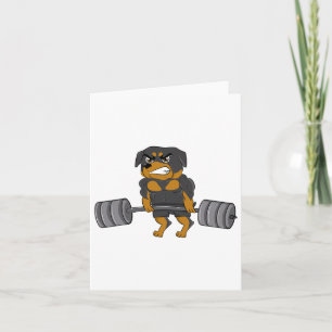 Rottweiler Weightlifting Bodybuilding Dog Shirt Fo Card
