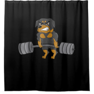 Rottweiler Weightlifting Bodybuilding Dog Shower Curtain