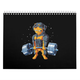 Rottweiler Weightlifting Funny Deadlift Men Fitnes Calendar