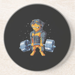 Rottweiler Weightlifting Funny Deadlift Men Fitnes Coaster