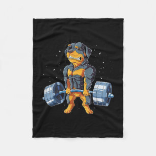 Rottweiler Weightlifting Funny Deadlift Men Fitnes Fleece Blanket