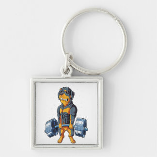 Rottweiler Weightlifting Funny Deadlift Men Fitnes Key Ring