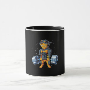Rottweiler Weightlifting Funny Deadlift Men Fitnes Mug