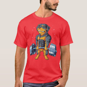 Rottweiler Weightlifting Funny Deadlift Men Fitnes T-Shirt